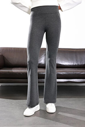 Antrasit İspanyol Paça Tayt Pantolon 