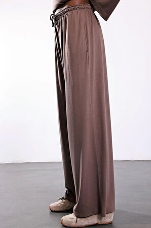 Vizon Beli Lastikli Dökümlü Pantolon 102010