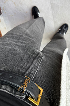 Füme Yüksek Bel Baggy Jean RM3004