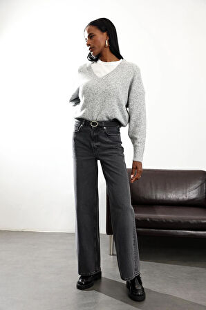 Füme Yüksek Bel Wide Leg Jean 