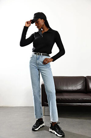 Siyah Polo Yaka Triko 5834