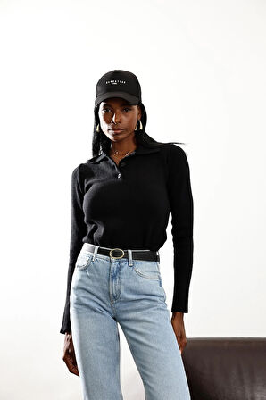 Siyah Polo Yaka Triko 5834