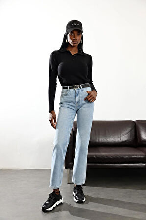Açık Mavi Straight Jean 