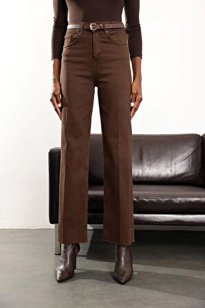 Acı Kahve Yüksek Bel Straight Fit Jean 513-03