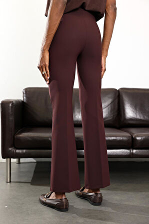 Bordo Çimalı Kumaş Pantolon 