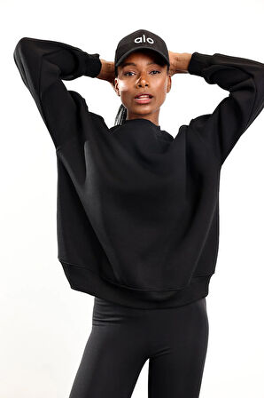 Siyah Parçalı Basic Sweatshirt 3408
