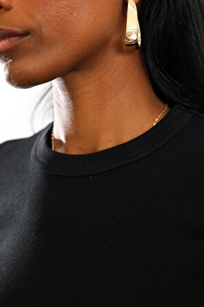 Siyah Fit Basic Uzun Kol Tişört 