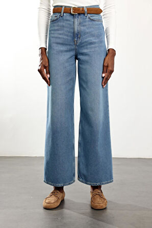 Açık Mavi Yüksek Bel Lyocell Relaxed Jean 