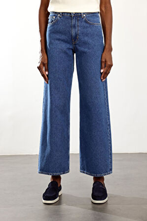 Mavi Yüksek Bel Lyocell Wide Leg Jean 