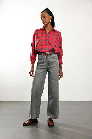 Gri Lyocell Düz Kesim Jean 