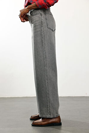 Gri Lyocell Düz Kesim Jean 