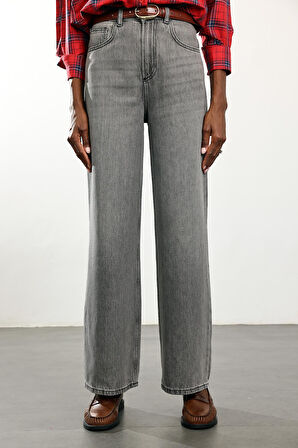 Gri Lyocell Düz Kesim Jean 