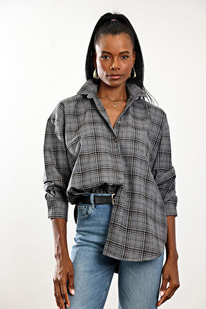 Gri Ekoseli Oduncu Gömlek 