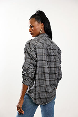 Gri Ekoseli Oduncu Gömlek 