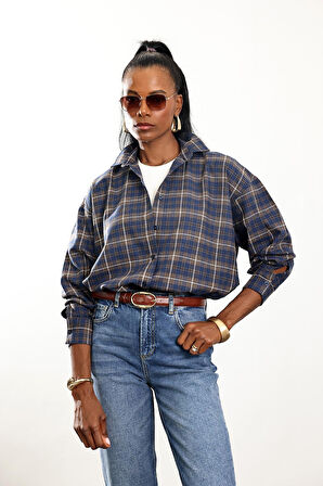 Lacivert Ekoseli Oduncu Gömlek 