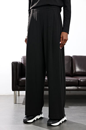 Siyah Yüksek Bel Salaş Eşofman 0155