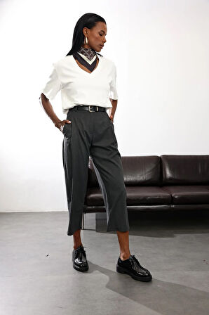 Antrasit Barrel Kumaş Pantolon 1598