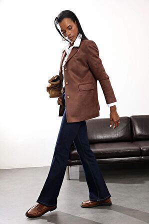 Koyu Lacivert Yüksek Bel Bootcut Jean 