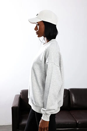 Gri Parçalı Basic Sweatshirt 3408