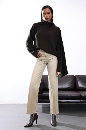 Acı Kahve Atkı Yaka Kazak 0670