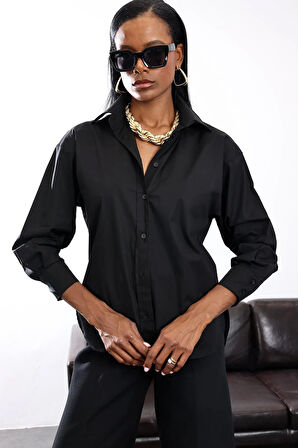 Siyah Regular Kesim Gömlek 4094