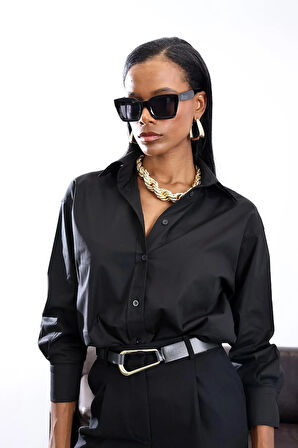 Siyah Regular Kesim Gömlek 4094