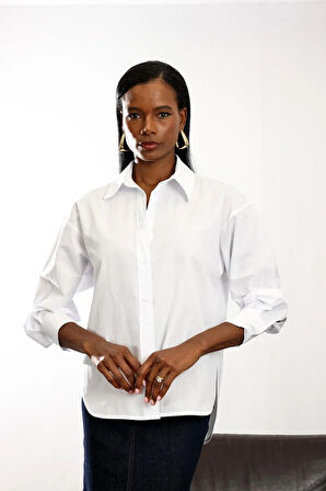 Beyaz Regular Kesim Gömlek 4094