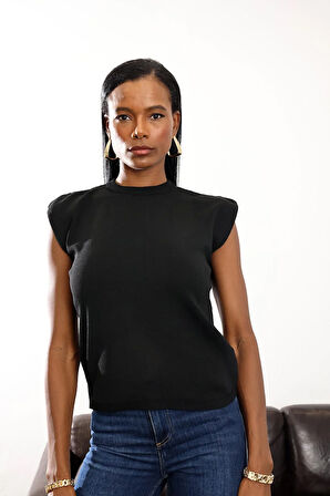 Siyah Kolsuz Merserize Triko 4094