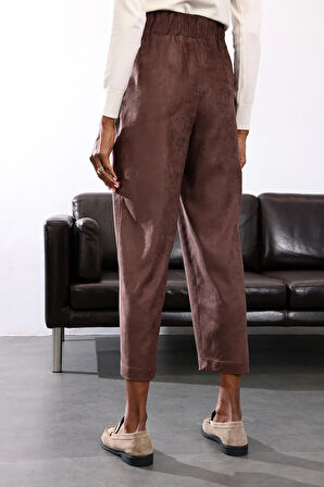 Kahverengi Süet Havuç Pantolon 17174
