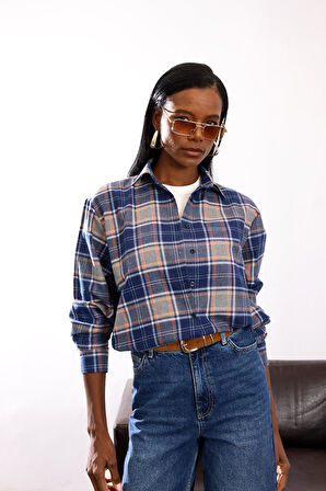 Lacivert Ekoseli Oduncu Gömlek 251045