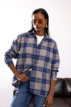 Lacivert Ekoseli Oduncu Gömlek 251045