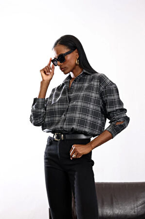 Antrasit Ekose Desenli Gömlek 