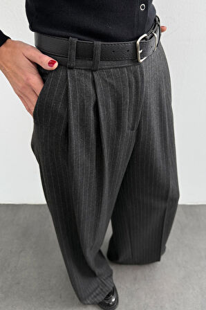 Antrasit Maskülen Çizgili Pantolon 1599