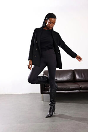 Siyah Comfortlux Yüksek Bel Tayt 