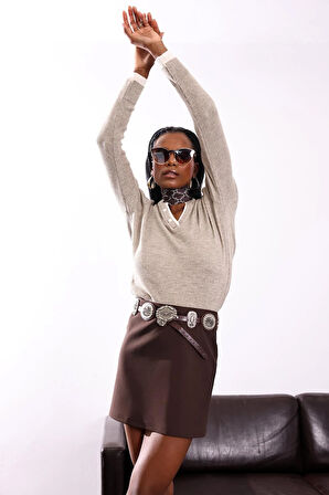 Kahverengi Mini Etek 4574