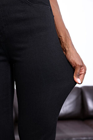 Siyah Yüksek Bel Straight Jean 7949