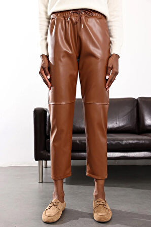 Taba Havuç Deri Pantolon 22022