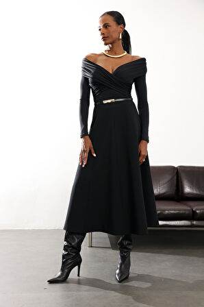 Siyah Kruvaze Yaka Alttan Çıtçıtlı Bluz 2575