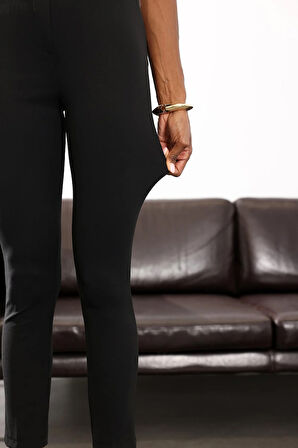 Siyah Likralı Cigarette Kumaş Pantolon 9045