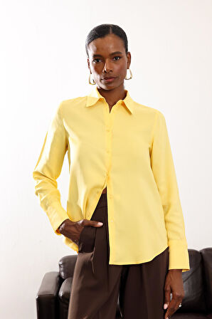 Sarı Yumuşak Dokulu Gömlek 