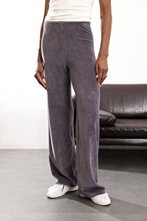 Füme Beli Lastikli Kadife Pantolon 8921