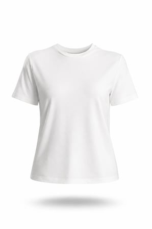 Ekru Bisiklet Yaka Basic Tişört 0002