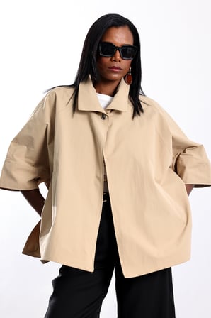 Camel Oversize Kısa Trençkot 87159