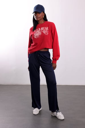 Kırmızı Wild Muse Baskılı Sweatshirt 19106
