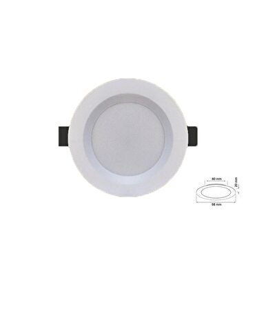 5W Smd Led Plastik Spot Beyaz Beyaz Işık 2 Adet