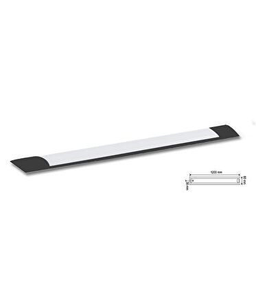 36W Siyah Led Bant Armatür Amber Işık 2 Adet