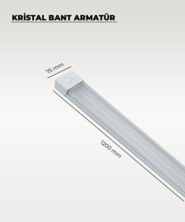  80W Beyaz Kristal Led Bant Armatür 3200K Sarı Işık