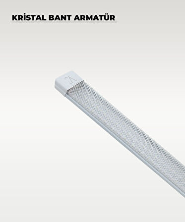  80W Beyaz Kristal Led Bant Armatür 3200K Sarı Işık