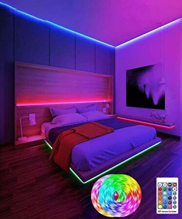 5 MT RGB Kumandalı / Animasyonlu Şerit LED (Tak Çalıştır)