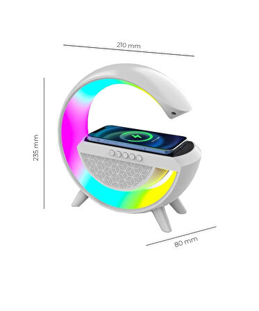 RGB Ledli ve Kablosuz Telefon ŞarjlI Bluetooth G Hoparlör